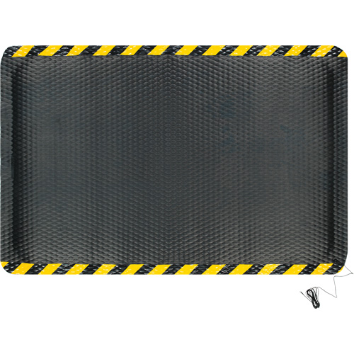Tapis conductible Hog Heaven, 4' la x 6' lo, 5/8" &eacute;paisseur, Noir/Jaune, Nitrile Northern Industrial Supply Inc.
