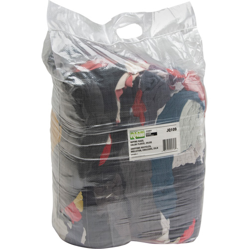 Chiffons fabriqu&eacute;s &agrave; partir de mat&eacute;riaux recycl&eacute;s, Molleton, M&eacute;lange de couleurs, 25 lb Northern Industrial Supply Inc.
