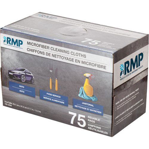 Chiffons lavables pour le nettoyage, Microfibre, Blanc Northern Industrial Supply Inc.