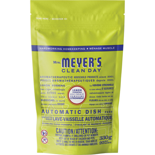 Sachets de d&eacute;tergent pour lave-vaisselle automatique Mrs. Meyer's Clean Day, Capsules, 330 g, Verveine citronnelle Northern Industrial Supply Inc.