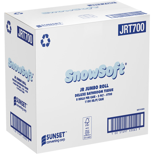 Snowsoft Deluxe Bathroom Tissue, Jumbo Roll, 2 Ply, White Northern Industrial Supply Inc.