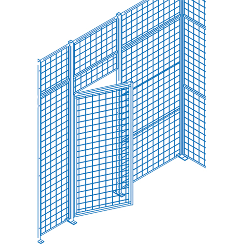 Wire Mesh Partition Components - Swing Doors, 4' W x 7' H Northern Industrial Supply Inc.