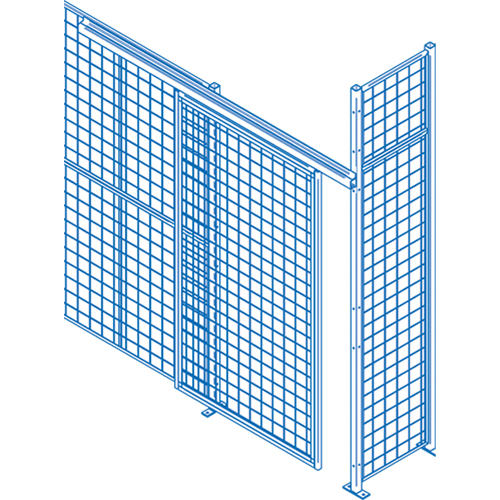 Wire Mesh Partition Components - Sliding Doors, 4' W x 8' H Northern Industrial Supply Inc.