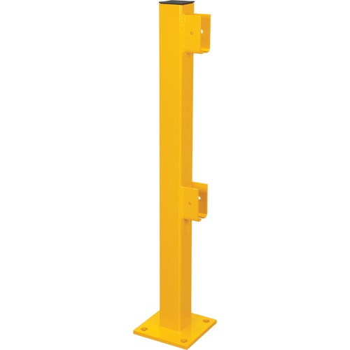 End Post for Light-Duty Guard Rails, Steel, 42" H, Safety Yellow Northern Industrial Supply Inc.
