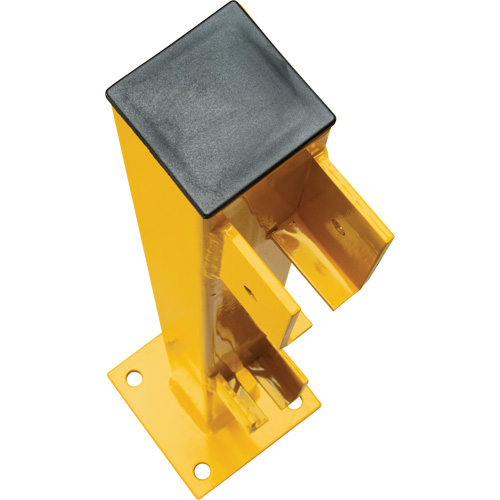 End Post for Light-Duty Guard Rails, Steel, 42" H, Safety Yellow Northern Industrial Supply Inc.