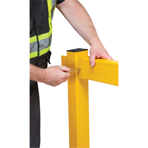 End Post for Light-Duty Guard Rails, Steel, 42" H, Safety Yellow Northern Industrial Supply Inc.