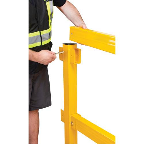 End Post for Light-Duty Guard Rails, Steel, 42" H, Safety Yellow Northern Industrial Supply Inc.