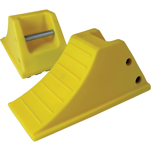 40 Ton Large Equipment Wheel Chock with Grip Pads, Urethane, Yellow Northern Industrial Supply Inc.