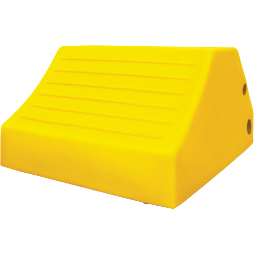 165 Ton Large Equipment Wheel Chock with Handle & Hole, Urethane, Yellow Northern Industrial Supply Inc.