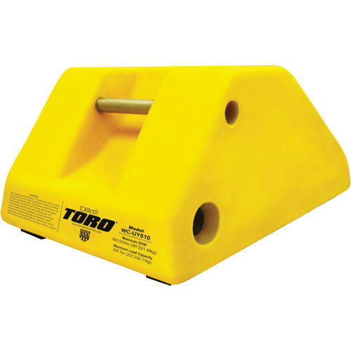 255 Ton Large Equipment Wheel Chock with Handle & Hole, Urethane, Yellow Northern Industrial Supply Inc.