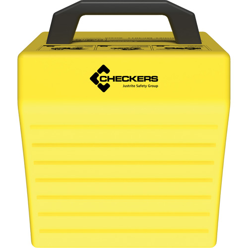 Cale de roue ultra-robuste pour l'exploitation mini&egrave;re Checkers Safety sans support, PEHD, Jaune, 14-1/2" la x 17-1/2" p x 16" h Northern Industrial Supply Inc.