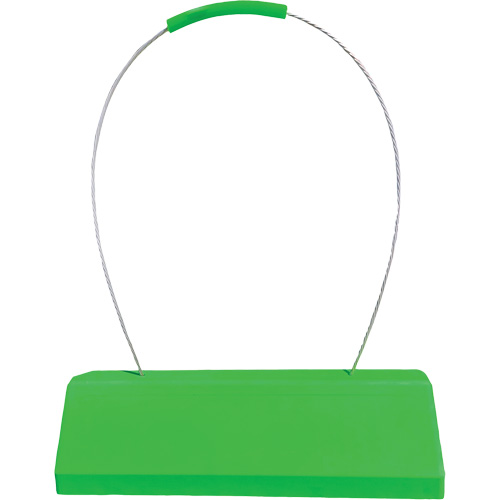 Cale de roue pour avion Checkers Safety SafeRay avec poign&eacute;e &agrave; c&acirc;ble ergonomique, Ur&eacute;thane, Vert fluorescent, 24" la x 8" p x 6" h Northern Industrial Supply Inc.