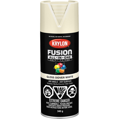 Fusion All-In-One Spray Paint, Dover White, Gloss, 12 oz., Aerosol Can Northern Industrial Supply Inc.