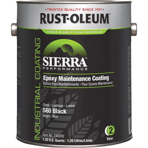 Rev&ecirc;tement dentretien &eacute;poxydique &agrave; base deau Sierra S60 Partie 2 Couche de fond, Gallon, Noir Northern Industrial Supply Inc.