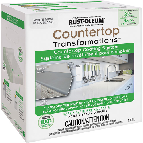 Countertop Transformations&reg; Mica Countertop Coating System, 1.42 L, Kit, White Mica Northern Industrial Supply Inc.