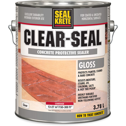 Seal-Krete&reg; Protective Sealer, 3.78 L, Water-Based, Gloss, Clear Northern Industrial Supply Inc.