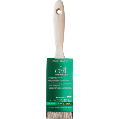 One Coat Trim & Wall Brush, White China, Wood Handle, 2" Width Northern Industrial Supply Inc.