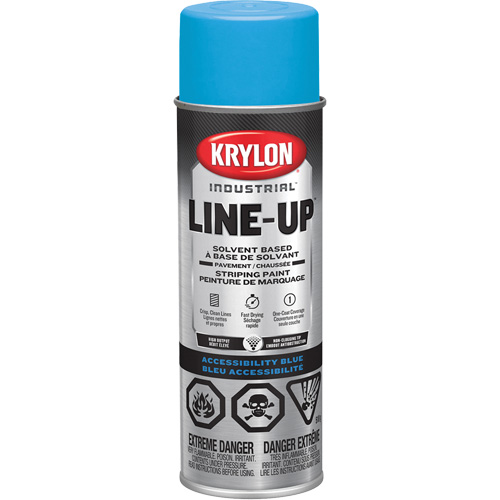 Industrial LINE-UP Solvent-Based Pavement Striping Aerosol Paint, Blue, 18 oz., Aerosol Can Northern Industrial Supply Inc.
