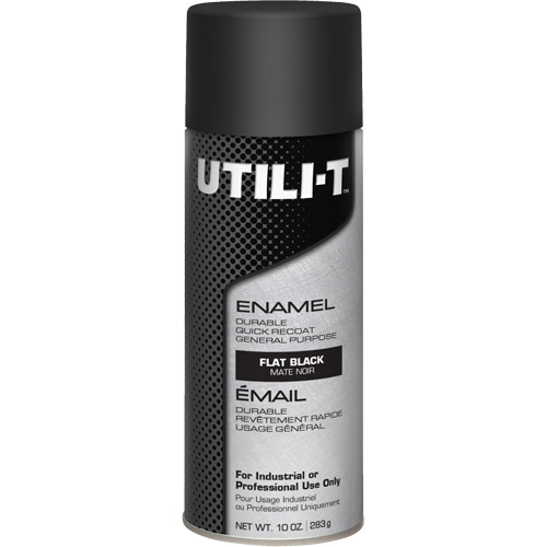 UTILI-T General Purpose Enamel Spray Paint, Black, Flat Finish, 10 oz./283 g, Aerosol Can Northern Industrial Supply Inc.