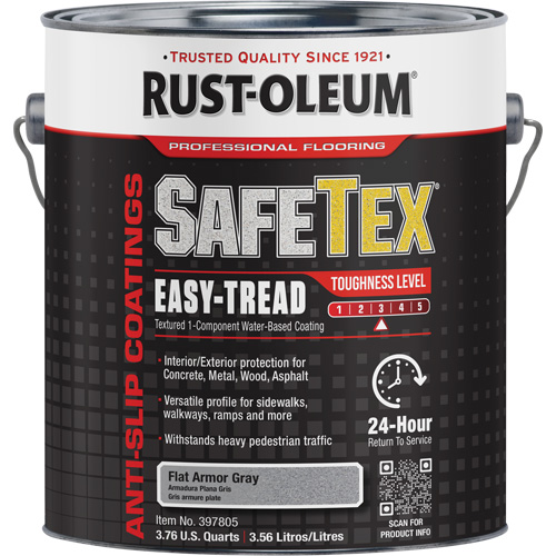 SafeTex&reg; Easy-Tread Acrylic Coating, 1 gal., Water-Based, Flat Finish/Textured, Grey Northern Industrial Supply Inc.