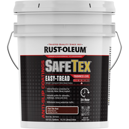 Rev&ecirc;tement d'acrylique SafeTex Easy-Tread, 4 gal., &agrave; l'eau, Plat/Textur&eacute;, Rouge Northern Industrial Supply Inc.