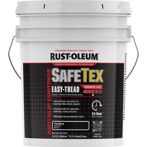 SafeTex&reg; Easy-Tread Acrylic Coating, 4 gal., Water-Based, Flat Finish/Textured, Black Northern Industrial Supply Inc.