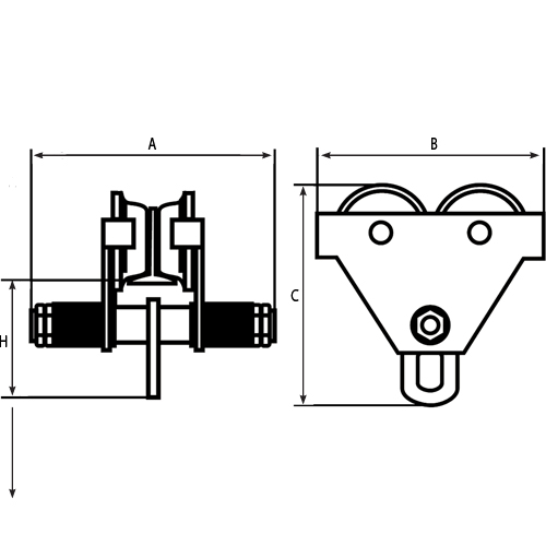 Adjustable Trolleys, 1000 lbs. (0.5 tons) Northern Industrial Supply Inc.