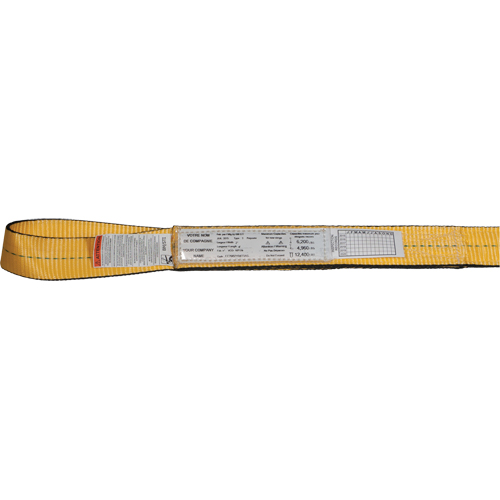 &eacute;lingues de levage en nylon, Pli Simple, Oeillet double, Type 3, 1" la x 3' lo, Limite de charge verticale 1600 lb Northern Industrial Supply Inc.
