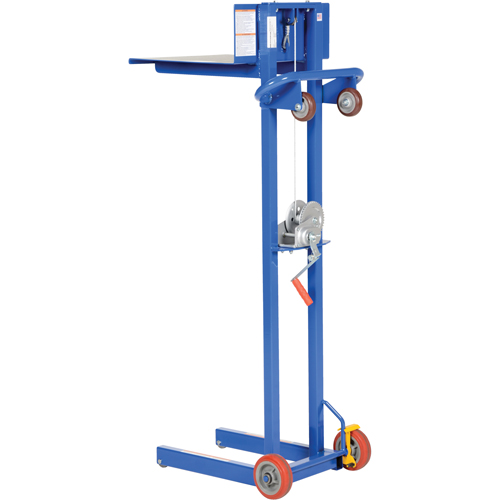 Platform Lift Stacker, Hand Winch Operated, 400 lbs. Capacity, 58" Max Lift Northern Industrial Supply Inc.