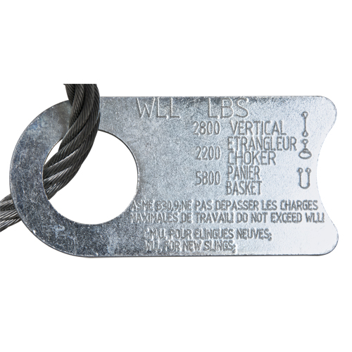 Wire Rope Lifting Sling - Eye & Eye Galvanized Northern Industrial Supply Inc.