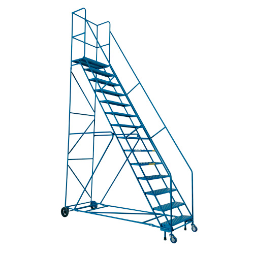 CSA-Certified Rolling Step Ladder with Locking Step, 14 Steps, 30" Step Width, 128" Platform Height, Steel Northern Industrial Supply Inc.