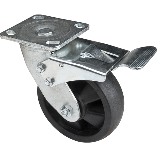 Roulettes haute temp&eacute;rature, Pivotant avec frein, 6" (152,4 mm), Nylon, 880 lb (399 kg) Northern Industrial Supply Inc.