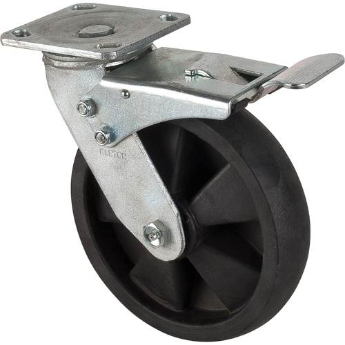 Roulettes haute temp&eacute;rature, Pivotant avec frein, 8" (203,2 mm), Nylon, 1000 lb (453 kg) Northern Industrial Supply Inc.