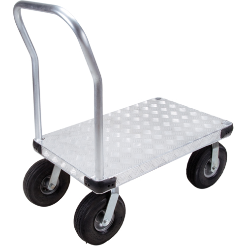Aluminum Platform Truck, 24" W x 36" L, 1600 lbs. Cap., Pneumatic Wheels Northern Industrial Supply Inc.