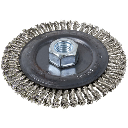 Stringer Bead Brush, 5" Dia., 0.022" Fill, 5/8"-11 Arbor, Stainless Steel Northern Industrial Supply Inc.