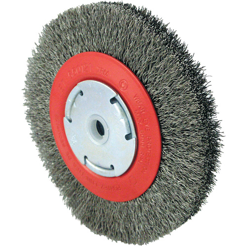 Brosse &agrave; fils cr&ecirc;p&eacute;s 101F-2M, 6" dia., Fils 0,014", Arbre 1/2" - 2" Northern Industrial Supply Inc.