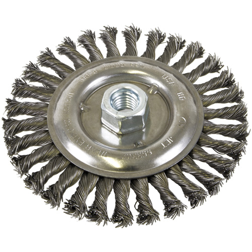 Standard Face Knot Wire Wheel Threaded, 6" Dia., 0.022" Fill, 5/8"-11 Arbor, Steel Northern Industrial Supply Inc.
