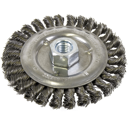 Standard Face Knot Wire Wheel Threaded, 5" Dia., 0.022" Fill, 5/8"-11 Arbor, Steel Northern Industrial Supply Inc.
