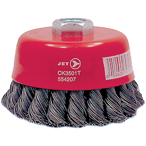 CK3501T High Performance Knot Twisted Cup Brush, 3-1/2" Dia., 0.02" Fill, 5/8"-11 Arbor, Steel Northern Industrial Supply Inc.