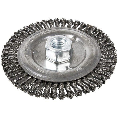 Brosse pour cordon de soudure, Dia. 6", Fils 0,022", Arbre 5/8"-11, Acier Northern Industrial Supply Inc.
