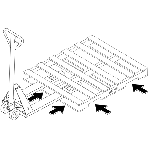 4-Way Hydraulic Pallet Truck, 48" L x 7" W, 4000 lbs. Capacity Northern Industrial Supply Inc.
