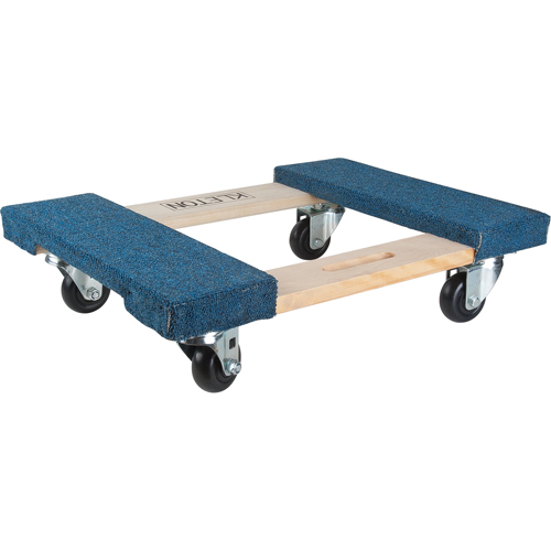 Carpeted Ends Hardwood Dolly, Wood Frame, 18" W x 24" L, 900 lbs. Capacity Northern Industrial Supply Inc.