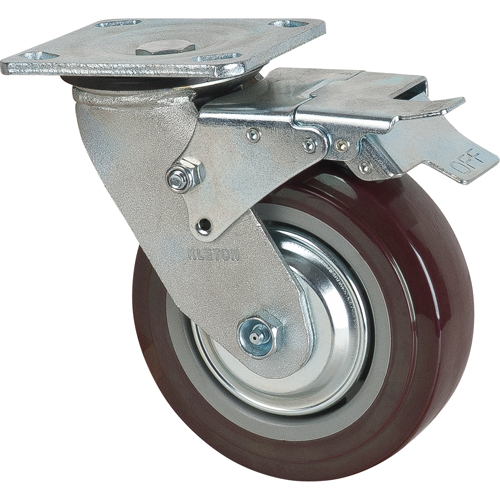 Roulette, Pivotant avec frein, 6" (152,4 mm), Polyur&eacute;thane, 850 lb (385 kg) Northern Industrial Supply Inc.