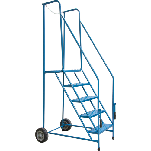 Escabeau roulant avec rails pour acc&egrave;s &agrave; une remorque, 4 marches, Largeur de la marche 22", Hauteur de la plateforme 37", Acier Northern Industrial Supply Inc.