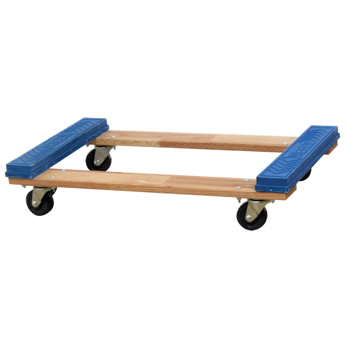 Socle roulant &agrave; plateforme ouverte avec embouts en caoutchouc, Cadre en Bois, 18" la x 30" p x 6" h, Capacit&eacute; de 900 lb Northern Industrial Supply Inc.
