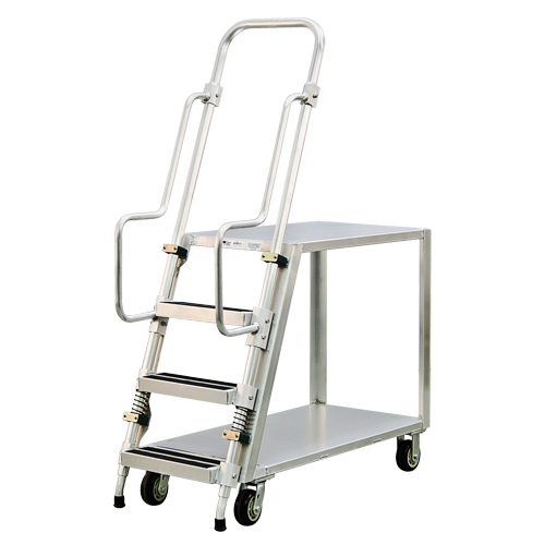Chariot de pr&eacute;paration en aluminium avec &eacute;chelle, Aluminium, 22" la x 51-1/2" p, 2 tablettes, Capacit&eacute; 800 lb Northern Industrial Supply Inc.