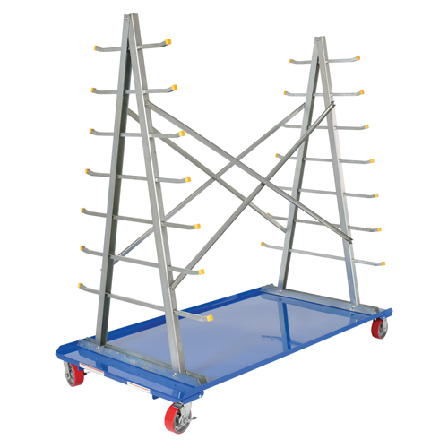 Chariot &agrave; cadre en A pour barres et tuyaux, Acier, 36-3/4" la x 73-3/4" p x 72-1/2" h, Capacit&eacute; de 2000 lb Northern Industrial Supply Inc.