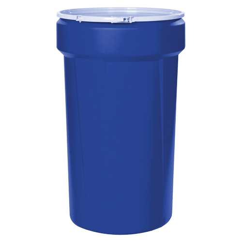 Baril emboîtable en poly&eacute;thyl&egrave;ne, 30 gal. US (25 gal. imp.), Dessus ouvert, Bleu Northern Industrial Supply Inc.
