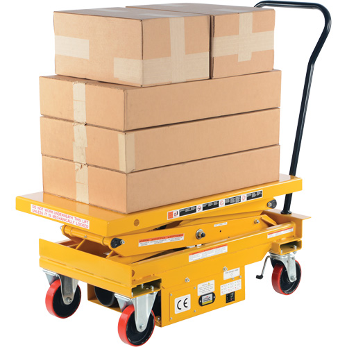 DC Powered Hydraulic Scissor Lift Elevating Cart, Steel, 39-3/4" L x 20-1/2" W, 1000 lbs. Capacity Northern Industrial Supply Inc.