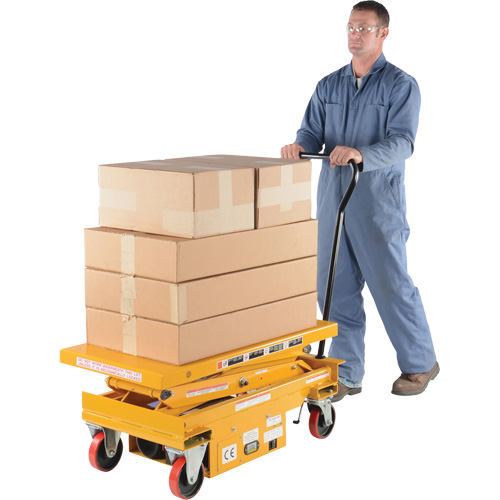 DC Powered Hydraulic Scissor Lift Elevating Cart, Steel, 39-3/4" L x 20-1/2" W, 1000 lbs. Capacity Northern Industrial Supply Inc.